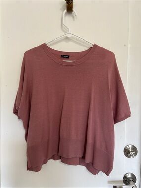 Dusty Rose Short Sleeve Knit Top